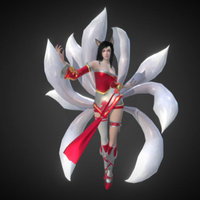 Nine Tailed Fox Ahri fanart, charm, ahri, leaugeoflegends, ninetailedfox, blender, zbrush