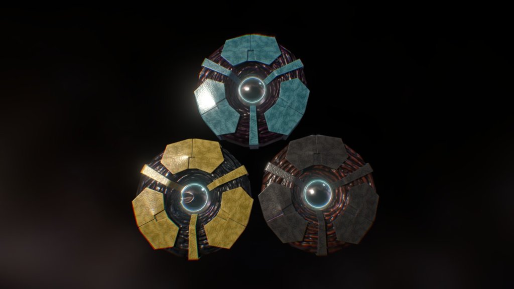 Decided to do the trio of the Guyver Units. I included the colour schemes of the characters for the sake of it, even though I know whle in the dormate state the units stay the same colour 3d model