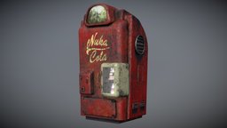 Nuka-cola vending machine cherry, ice, case, safe, vault, vending, cola, vegas, kola, machine, fridge, cold, regal, bottles, nuka, emissive, nuka-cola, model, fallout