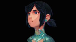 Holohiro 3D Fan Art fanart, handpaintedtexture, digital3d, fanart3d, maya, character, handpainted, photoshop, lowpoly, handpainted-lowpoly, holohiro, vizerothree