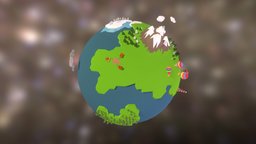 Low Poly Planet planet, globe, earth, low-poly, blender, lowpoly
