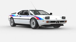 3d model BMW-M1 automobile, bmw, high, luxury, retro, german, detail, cad, sports, item, classic, automotive, supercar, m1, performance, collectors, 3d, vehicle, model, design, racing, car, engineering