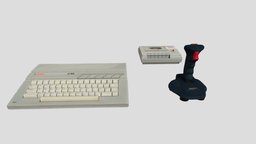 Atari 65XE computer set computer, communication, console, electronic, 80s, 1980s, entertainment, atari, leisure, joystick, integrated-circuit, capitalism, united-states-of-america, tape-recorder, game, gameasset, usa, plastic, electric, keyboard, leasure, joystic