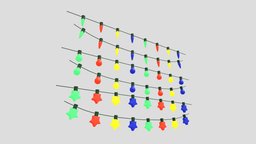 Fairy Lights Pack lamp, bulb, modern, led, other, thread, vintage, xmas, architectural, christmas, party, ready, color, birthday, star, anniversary, lightbulb, lightning, colorful, cable, celebration, fairylights, game, low, poly, plastic, electric, light