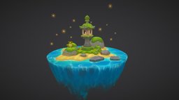 Stylized Lantern Island lantern, japan, handpaint, frog, sand, candles, diorama, water, moss, stones, digital3d, props-assets, fantasyart, stylized-environment, handpainted, lowpoly, creature, stylized, fantasy, environment, fantasyislandchallenge
