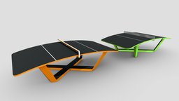 Teqball Table 3D field, court, stadium, grass, mesa, football, table, soccer, training, tennis, futbol, ballon, ball, teqball
