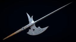 Medieval Halberd spear, medieval, pike, lance, halberd, crusader, sword-weapon, meleeweapon, bladed-weapon, axe-weapon, weapon, dagger, knight, polearm-medeival