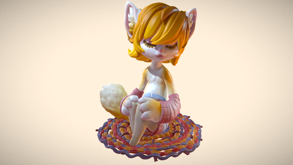 decided to finish one of old works while my maps on a new one are baking)) sketch by AWESOME Turtle-Arts
http://turtle-arts.deviantart.com - sitting kitty - 3D model by ResThoughtless (@lera.nilova) 3d model