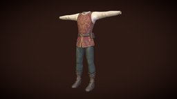 The Merchant Male medieval, worker, town, mechant, substancepainter, substance, fantasy, village