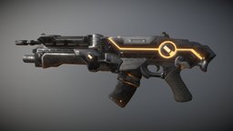 Sci Fi Assault rifle laser blaster assault-rifle, masseffect3, uvlayout, noob3d, jim-svanberg, blender3d, substance-painter, sci-fi