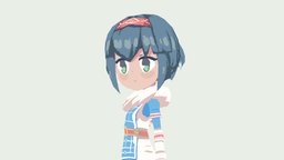 Hime Daisho b3d, commission, blender-3d, pixelart