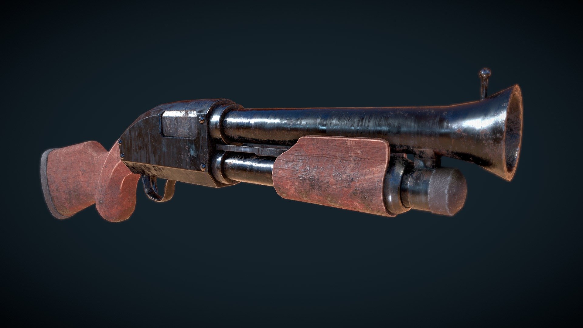 A stylized shotgun i created in blender and substance painter 3d model