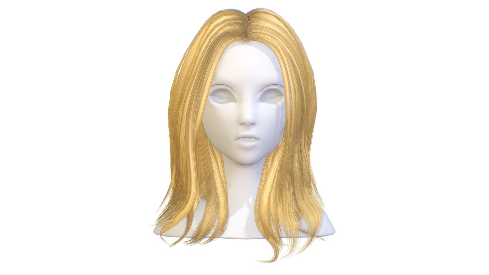 cartoon lush female haircut of medium length - cartoon lush female 005 haircut of long - Buy Royalty Free 3D model by Oleg Shuldiakov (@olegshuldiakov) 3d model