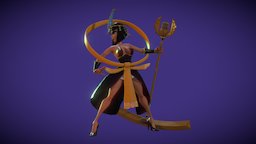 Eliza fanart, fighting, egyptian, skullgirls, eliza, female, anime