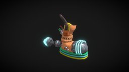 boots inspired by crash bandicoot videogames, boots, accessory, water, rocket, crashbandicoot, boomerang, modeling-maya, substancepainter, maya, unity, lowpoly, zbrush