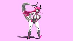 Mecha Eli Chan horns, mecha, tail, long_hair, fgo, fategrandorder, anime, robot, fate, noai, mecha_eli_chan, large_breasts, ball_joint