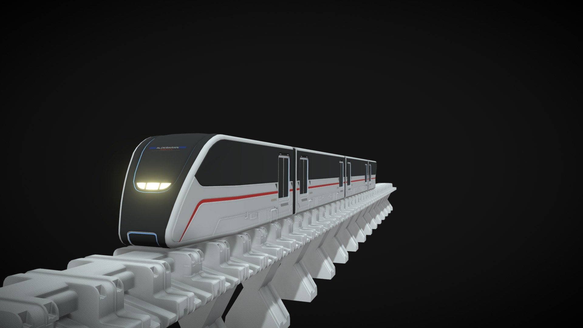 Train Sci Fi.

Sci Fi Train ready for Blender 3D 2.8, 2.91, 2.92, 2.93, 3.0+ 

PBR Materials. 
Camera Setup, 
Lights, 
Materials, 
Rendering + Cycles Boost in Blend File.