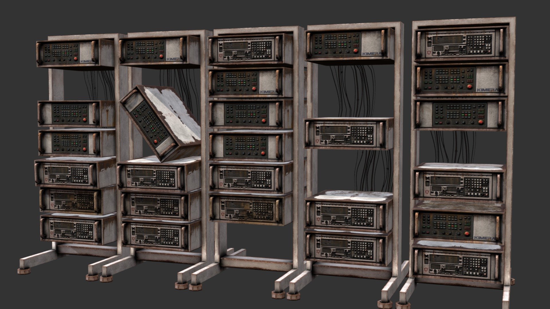 A simple prop made for a personal project. It's a rack of ruined machinery left out in the elements.\n\nMade in 3DSMax, textured in Substance.