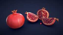 Stylized Pomegranate - Low Poly food, fruit, cute, half, apple, pack, seed, cut, eat, supermarket, stylised, snack, fruits, kitchen, cooking, granade, foods, unrealengine, grocery, groceries, pomegranite, feast, stilized, slice, fruity, punica, pomegranate, stilised, pomegranade, fruitbowl, food-and-drink, fruit-basket, cartoon, stylized, granatum, feasting, pomegranate-fruit, pomegranates, fruitstand, noai, pomgranade, granatapfel