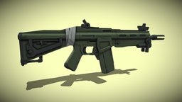 Assault Rifle - Scrap Gun scrap, free3dmodel, gun-weapon, rifle-assault-rifle, substancepainter, weapon, gameart, gameasset, stylized, noai