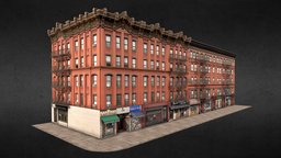 Red New York Buildings buildings, photorealistic, new, brooklyn, manhattan, york, realsitic, stores