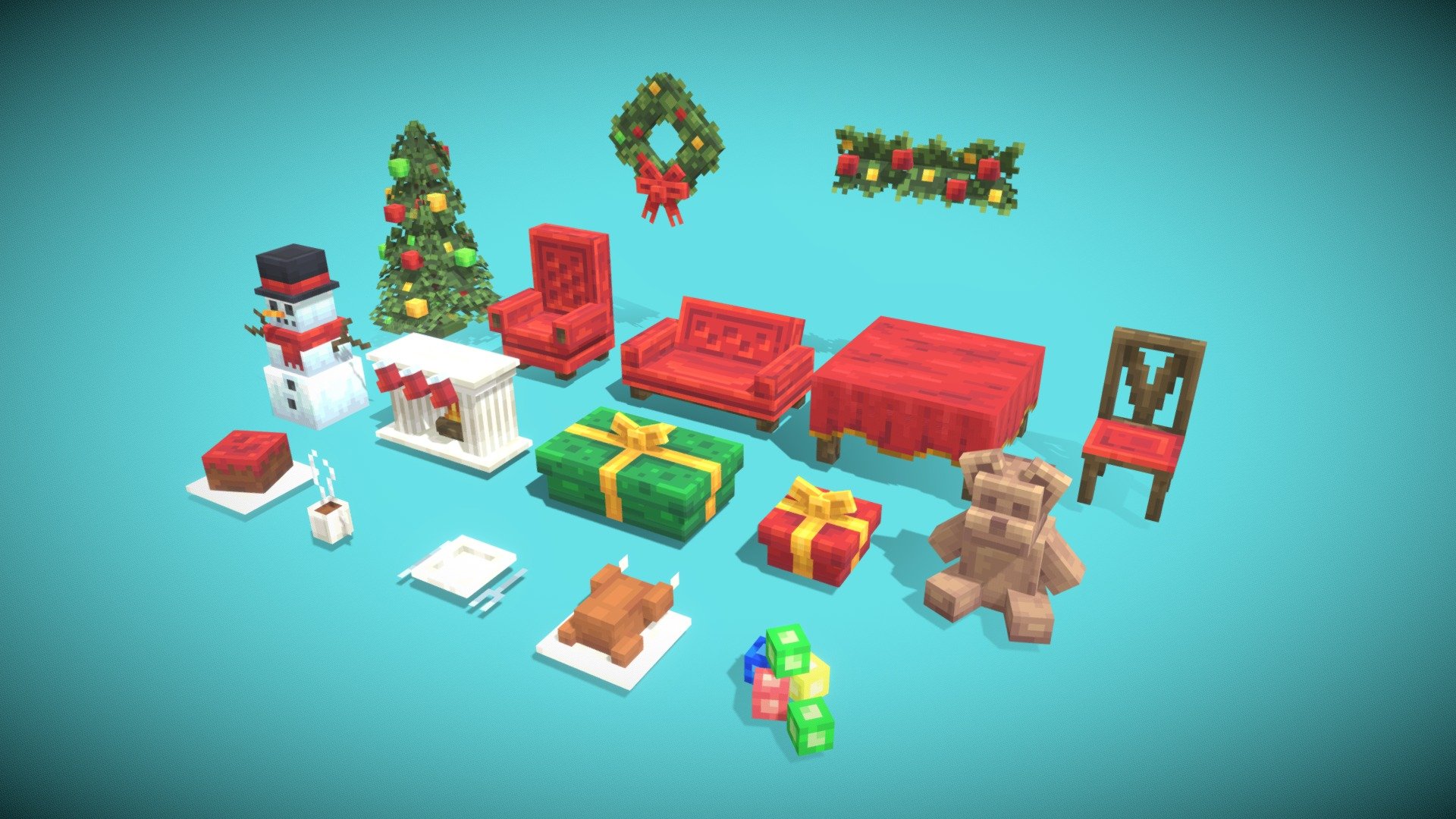 Available on https://mcmodels.net/model/christmas-furniture-set/

Designed by LZLeon with Blockbench