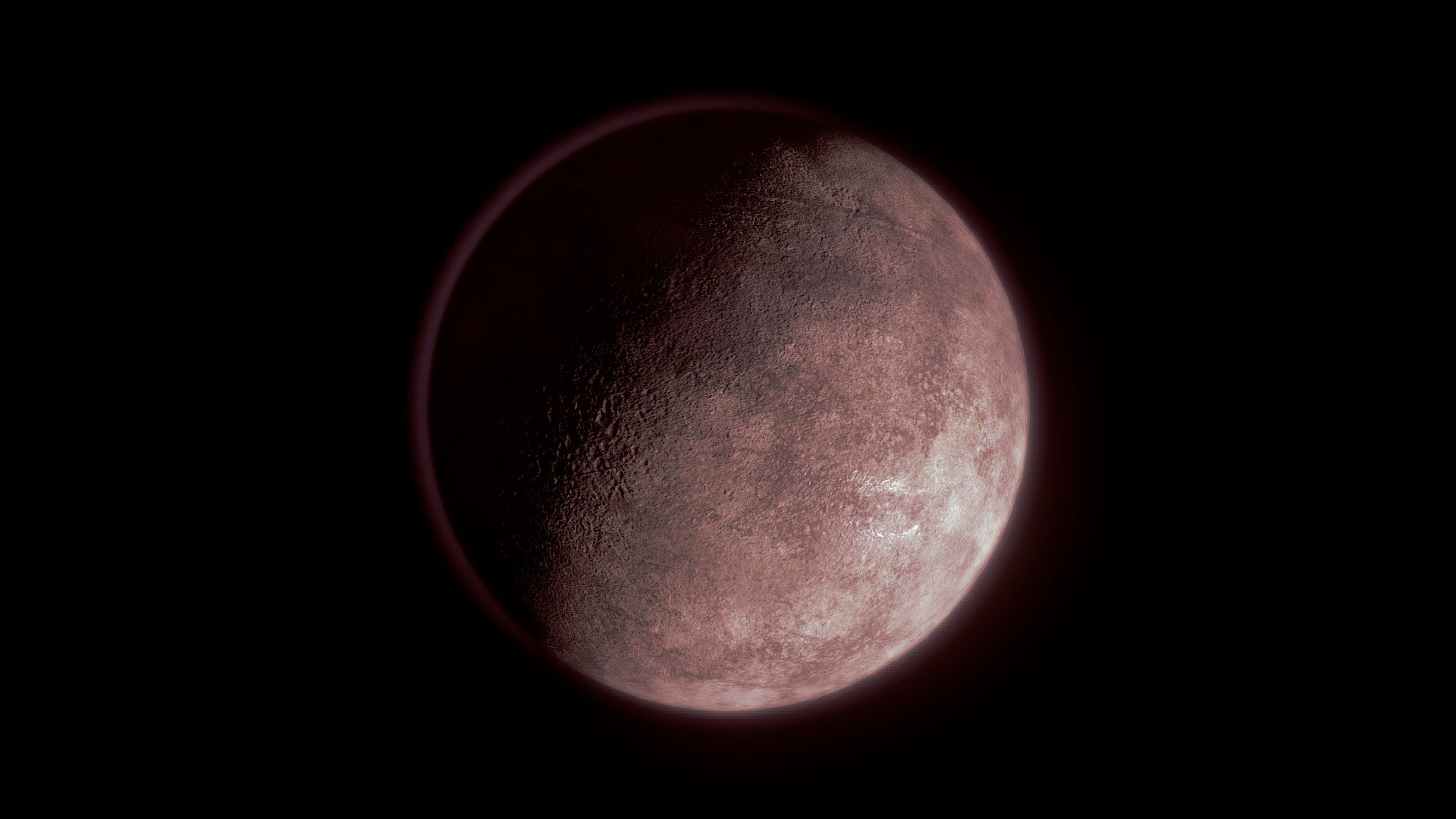 (90377) Sedna - artist's visualization.

From wiki: Sedna (minor-planet designation 90377 Sedna) is a dwarf planet in the outer reaches of the Solar System that is currently in the innermost part of its orbit; as of 2021 it is 84 astronomical units from the Sun, almost three times farther than Neptune. Spectroscopy has revealed that Sedna's surface composition is similar to those of some other trans-Neptunian objects, being largely a mixture of water, methane, and nitrogen ices with tholins. Its surface is one of the reddest among Solar System objects. To within estimated uncertainties, Sedna is tied with Ceres as the largest planetoid not known to have a moon.