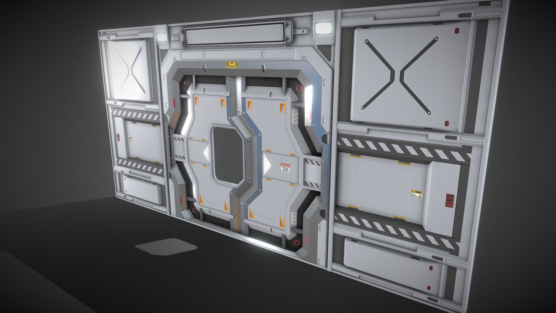Model for the game After Reset: Sci-fi sliding door with animation.