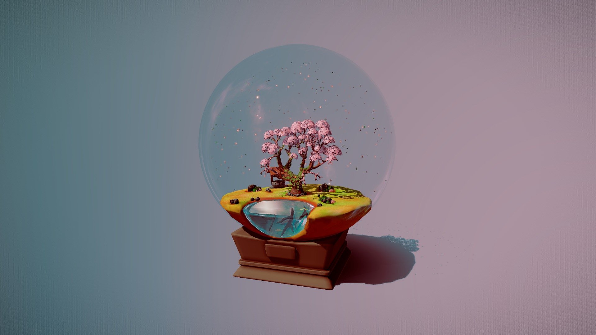 First time enviroment modeling , i wanted to make something cute. made in blender 2.8.  Enjoy!