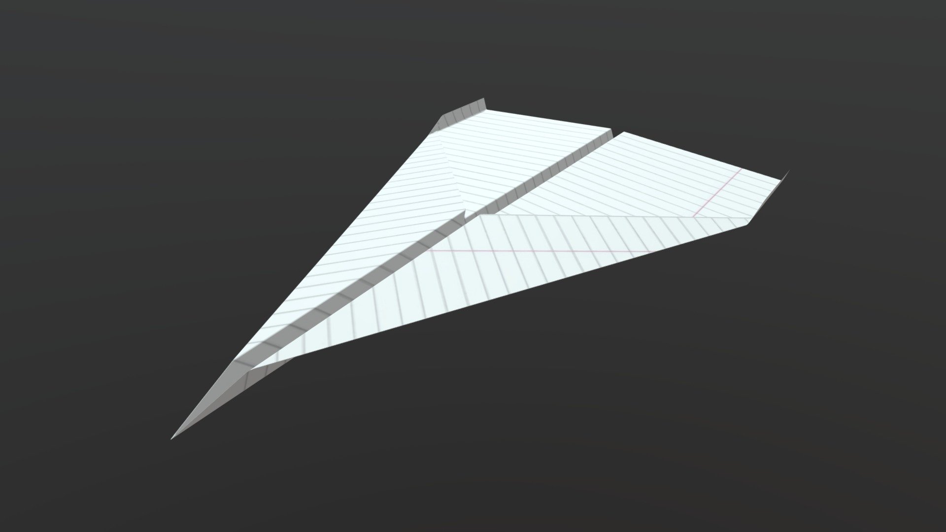 Folded paper airplane in A4 format. UV is accurate, so any A4 sized texture can be realistically aplied to the model.

Please enjoy!