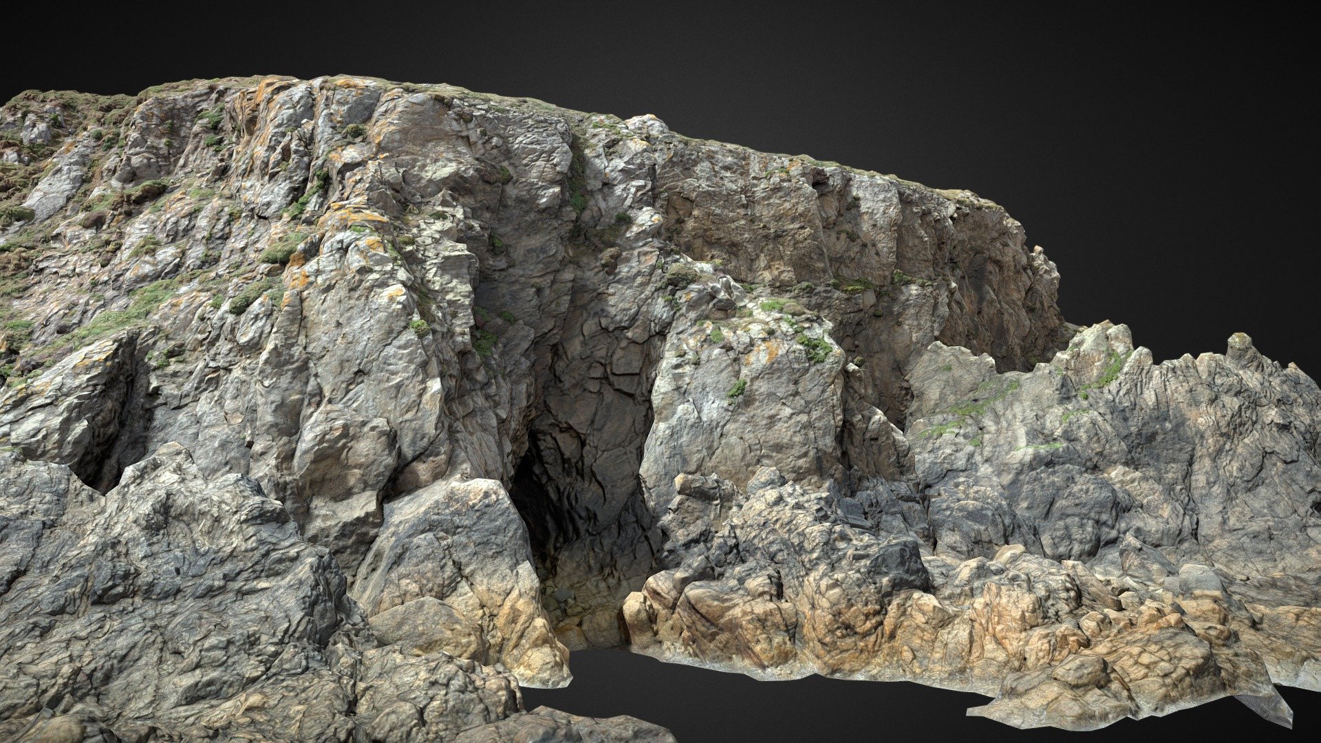 Captured in neutral lighting conditions. Feel free to rotate the lights.

**Big Coastal Ocean Cliff Scan with up to 16K PBR textures: **




Albedo

Normal

Roughness

Displacement

Ambient Occlusion

Vegetation Scatter Mask

Rendered in Cycles with displacement + adaptive subdivions + vegetation:


Additional Files contain:




blender source file + packed textures

.fbx

.obj

textures 16k

Please let me know if something is not working as it should.