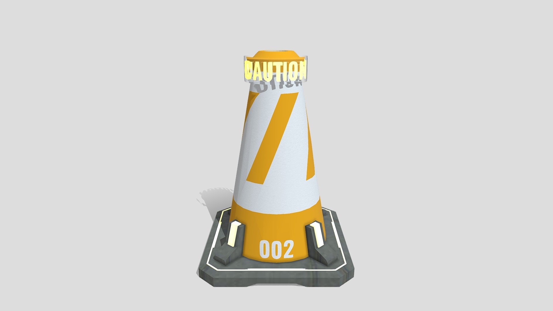 dimension :
0.6m(L) x 0.6m(W) x 0.8m(H)

Safety is number one priority.given in any traffic or construction situation, a traffic cone is been used to redirect the flow of a traffic or to give precaution for others. this 3d model Sci-fi traffic cone 002 is an addition to the Sci-fi 002 series. the model created in sketchup 2021 and rendered using enscape version 3.1. this 3d model is more likely inspired by a sci-fi futuristic themed which can fit with a cyberpunk/space/futuristic environment. it is well suitable with the other Sci-fi 002 collection.

the model can be use as prop, backdrop or anything that suits the futuristic environment as long as it fits with your needs!

*render is for illustration purpose only and the outcome may vary depending on the rendering engine , materials being use and lighting.