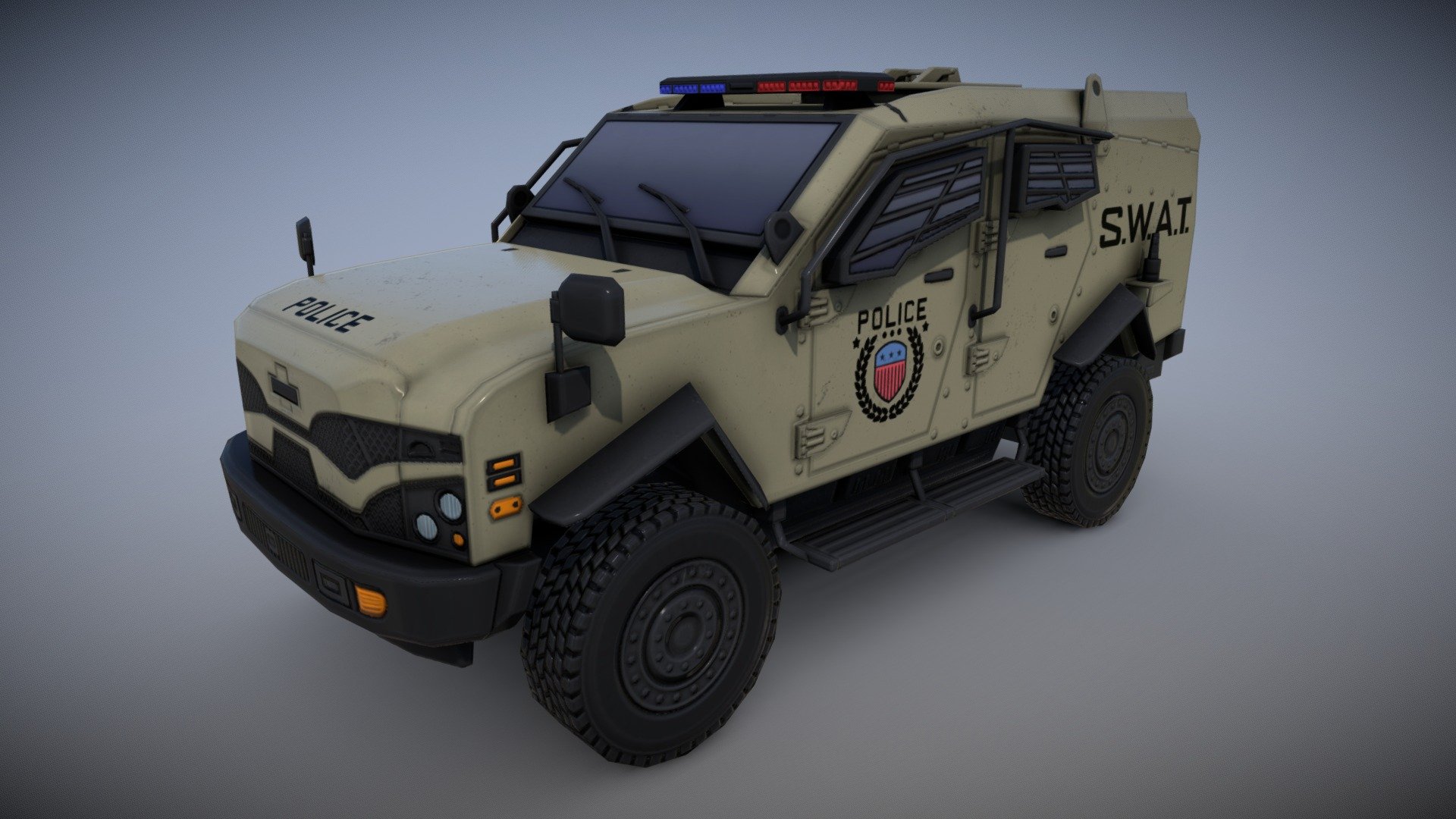 Oshkosh Sand Cat SWAT (DUST)
Low-Poly model for the game and VFX

Want to buy a model? Write to DBrepair@yandex.ru