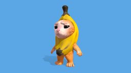 Puss in banana suit 3D model artwork, meme, zbrush-sculpt, puss, character, 3dsmax, art, zbrush, characterdesign