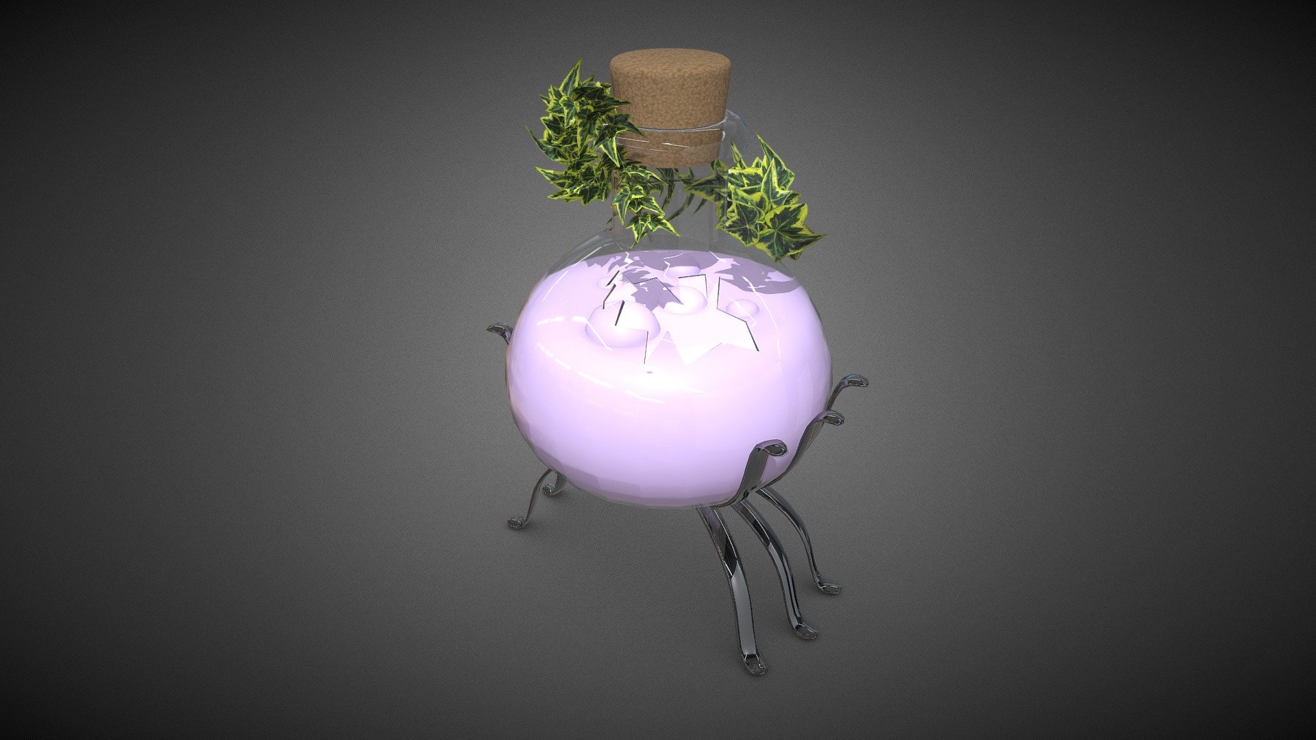 Simple bottle with ivy around it. Just some different practices. :)