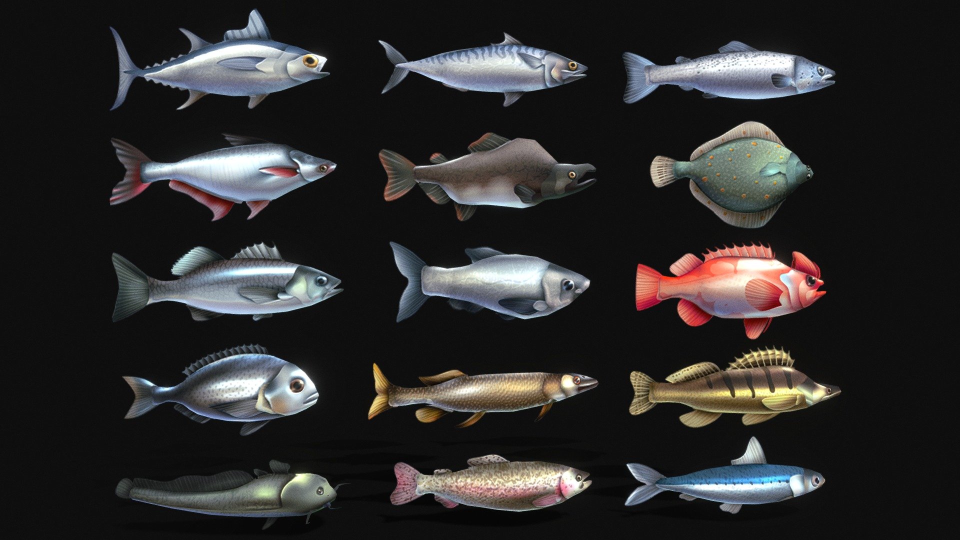 Stylize Lowpoly Fish Pack\n\nThis pack is modeled and textured in Blender. Feel free to use it in anyway you like. If you love this model you can give it a like or comment or maybe a follow? let’s be friends ^_^, you can also visit my profile for more free stuff or if you want to support me you can buy some of my paid asset. I hope you have a great day.