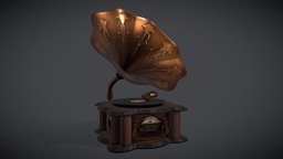 Modern Phonograph music, modern, gramophone, retro, furniture, player, phonograph, musicplayer, wood, vinyl-record