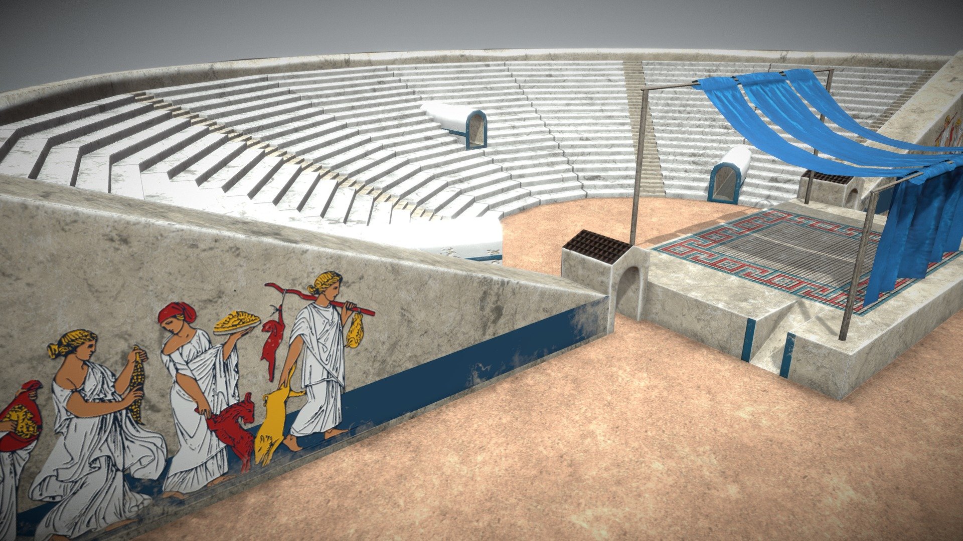 This is my impression of a Greek amphitheatre, where plays and performances were shown.