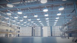 3D Warehouse 2 storage, warehouse, shed, exhibition, hangar, large, architecture, factory, interior, steel