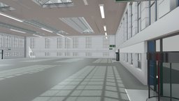 Warehouse Building Interior And Exterior room, warehouse, shed, hall, gallery, arena, building, factory, interior, industrial