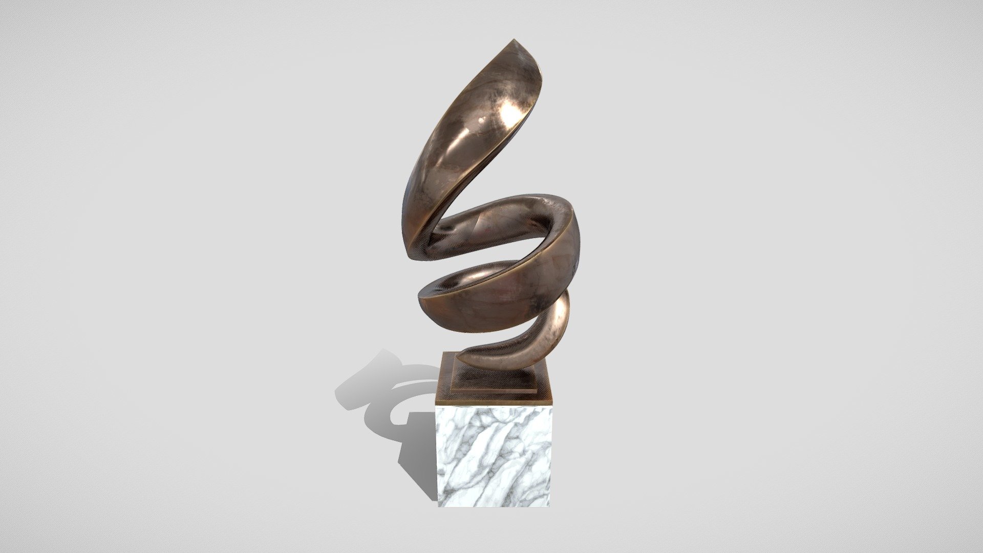 Modern Decorative Abstract Bronze Art Sculpture 19 Unwrapped with the full pack of textures and materials prepared for V-ray and Corona renderers.

Dimensions: 106,8 x 110,2 x H 287 cm

Material: Bronze, Marble Cararra

Textures: 8k (8192x8192)
