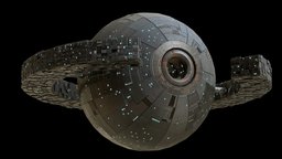 Sphere Spaceship headquarter  mothership Lowpoly eye, mothership, planet, style, nasa, sci, fi, sphere, round, spacestation, station, science-fiction, cosmos, asset, lowpoly, ship, robot, space, spaceship