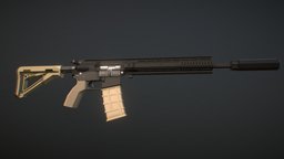 Low-Poly L119A2 Rifle rifle, ar-15, special-forces, 556x45, lowpoly, l119a2, uksf