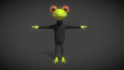 humanoid toad cartoon videogame, beauty, retopology, toad, uvmap, substancepainter, maya, modeling, cartoon, 3dmodel