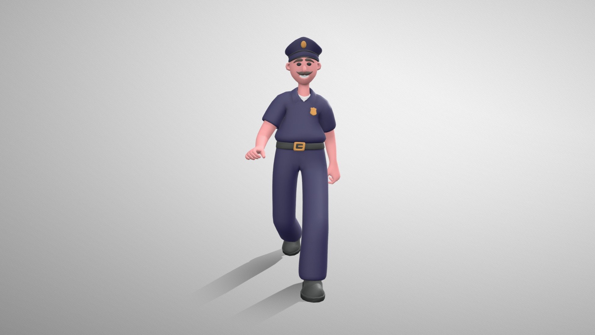 Stylized Man Police Officer is the part of the big characters bundle. These stylized 3D characters might be useful for motion graphics design, cartoon production, game development, illustrations and many other industries.

The 3D model is rigged and ready to use with Mixamo. You can apply any Mixamo animation in one click . We also added 12 widely used animations.

The character model is well optimized and subdivision ready. You can choose any smoothing option you want, according to your project.

The model has only a single texture. It is useful for mobile game development and it's easy to change colors of clothes, skin etc.

If you have any questions or suggestions on improving our product, feel free to send a message to mail@dreamlab.net.ua