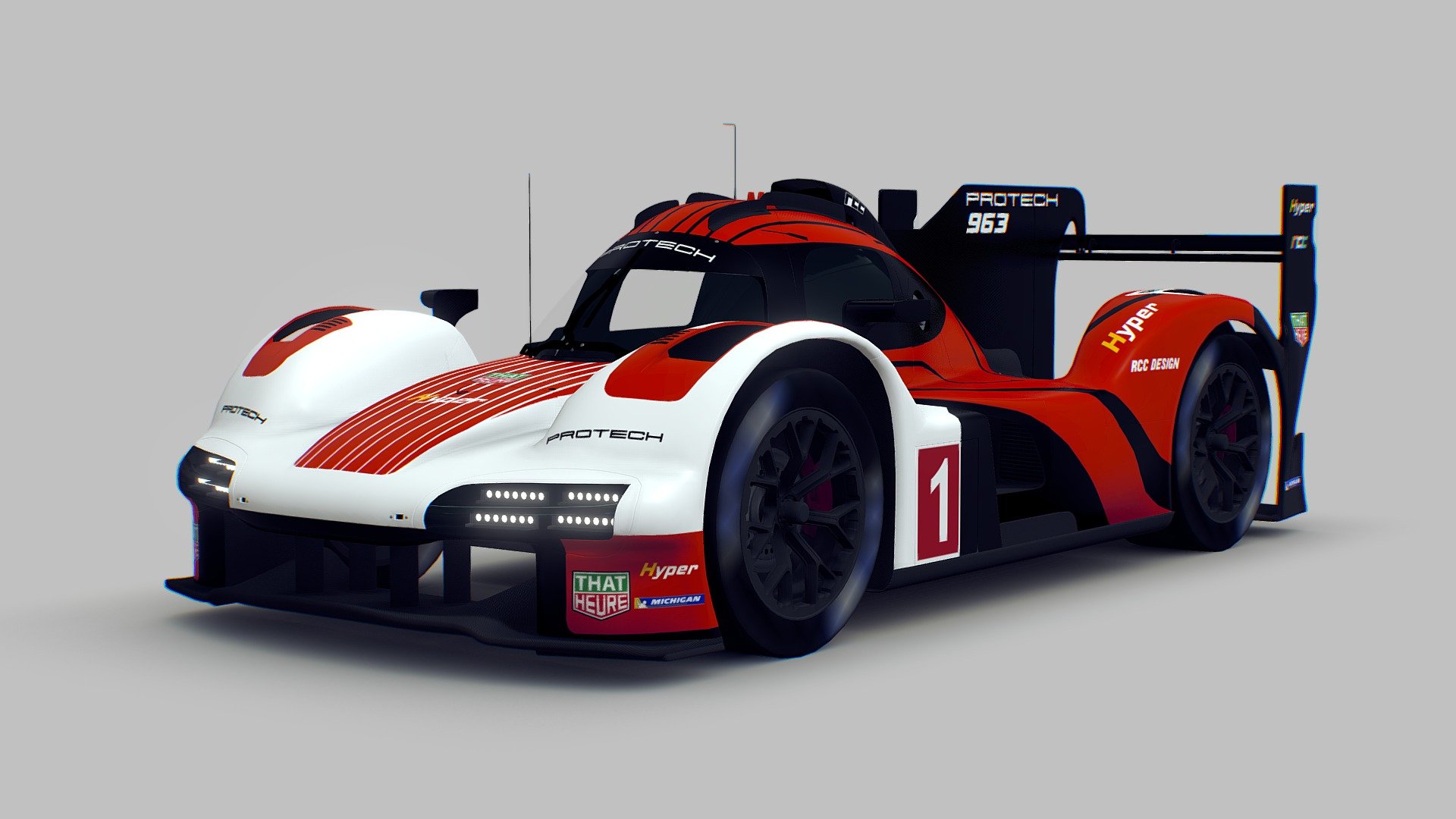 Cartoon style modern race car.