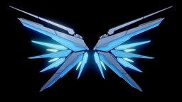 Robot Wings mechanic, future, action, mechanical, fight, cyber, tech, robotic, cyberpunk, mecha, cyborg, metal, android, machine, glow, gunpla, glowing, weapon, game, art, model, design, fly, futuristic, technology, fantasy, gundam, anime, light, wing