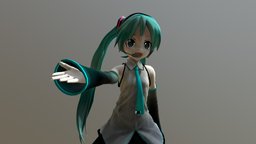 Hatsune Miku (Blender) japan, hatsune, miku, vocaloid, mmd, blender, anime