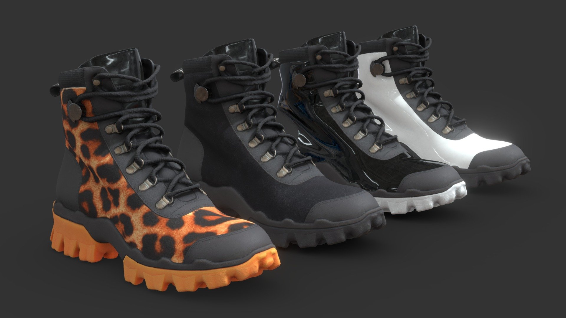 Scanned boot with textures. Easy customization.