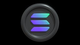 Solana or SOL Crypto Coin with cartoon style sol, coin, bitcoin, token, currency, crypto, illustration, futures, metaverse, solana, btc, cryptocurrency, blockchain, nft, cartoon, 3d, technology, modelling, web3